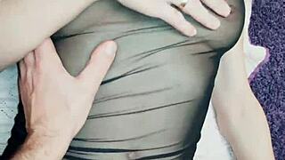 beautiful skinny milf wife rides husbands friend in lingerie cowgirl