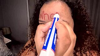 bbw slut i wrote whore on my face n deepthroat this dildo so sloppy