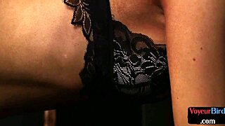 CFNM bitch in heels teases professor's jerking cock in classroom uniform!