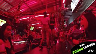 petite thai teacher shakes her narrow ass at the bar