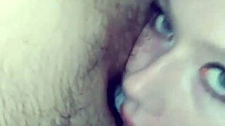amateur blonde big tits babe licks balls for homemade pov cumshot