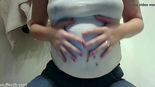 mmm my chubby belly shakes as i devour chocolate mess all over my teen fetish body