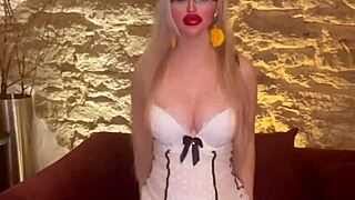 goddess dancer grinds her hips seductively to music in glasses