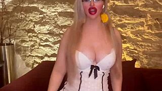 goddess dancer grinds her hips seductively to music in glasses