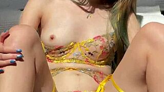 girl in sexy underwear masturbates with toys day 21... pussy so wet n shaved OMG