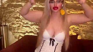 goddess dancer grinds her hips seductively to music in glasses