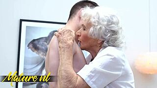 young stud fucks hairy granny maria 😈🍑