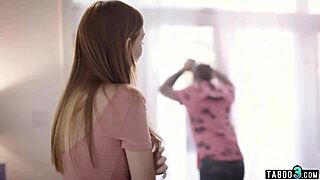 Voyeur Neighbor Watches Petite Redhead Teen's Rough Anal Assfucking While Family Away