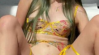 girl in sexy underwear masturbates with toys day 21... pussy so wet n shaved OMG