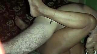 imagine this indian wife moaning as hubby licks her mature pussy during midnight homemade quickie