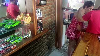He finally takes stepsis standing, pounding her tight pussy hard in homemade footage