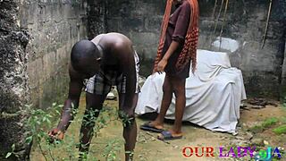 hey, wanna see the security guy pounding that skinny ebony cook's big tits in the backyard?