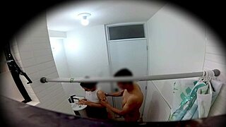 Mexican college girl sneaks bathroom fuck after party