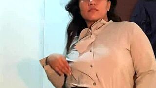 slutty asian peels off clothes in teasing strip