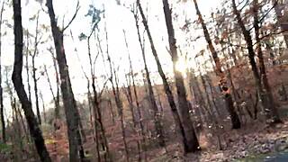 Clitlicker662 flashes pussy outdoors in forest then masturbates to sloppy orgasm publicly uncensored