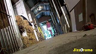 Jizzorama Super Old Grandpa Gets Flat-Chested Blowjob in Prison Stable