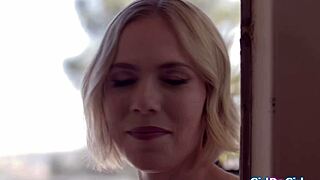 Lesbian Couple Double Penetrates Big Tit Neighbor