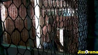 Jizzorama Super Old Grandpa Gets Flat-Chested Blowjob in Prison Stable