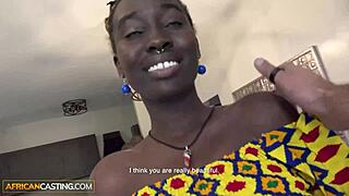 Saggy Tits Ebony Slut Slops Blowjob! Wild POV Reverse Cowgirl Ride in Casting Interview!
