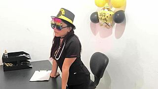Hot Nurse Plugs Latina Milf Ass For Horny Hospital Anal Office Play