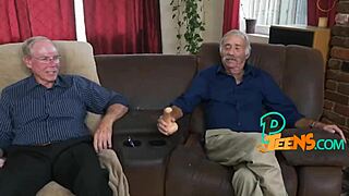 old guy rides bare teen blonde cowgirl on his thick cock