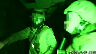 Local army teen in socks joins older guys for hardcore threesome group fun at base