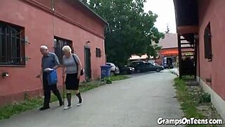 Ever Wondered How a Petite Teen Handles Old Grandpa's Cock Bent Over in the Forest?