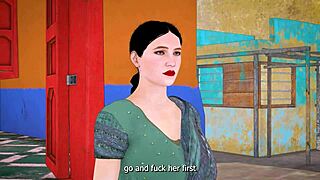 Step brother in law blackmails desi indian sister in law after leaked video for creampie gangbang hentai style