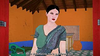 Step brother in law blackmails desi indian sister in law after leaked video for creampie gangbang hentai style