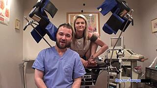 dr tampa torments hope harper's big tits in lesbian hospital clinic backstage