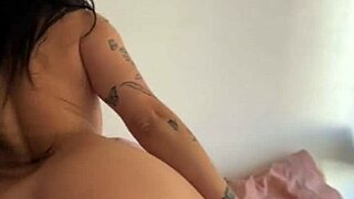Brunette bodybuilder shakes huge ass thighs dances in miniskirt till cock hardens