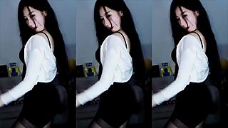 Cute Chinese girl dances wildly turning you on fast?