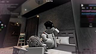 fan grabs my throbbing cock for wild roblox handjob game sex