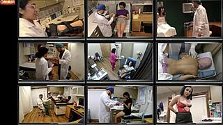 How does Alexis Grace handle this nurse's stimulating exam with dildo and toys?