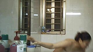 bbw indian beauty soaps huge natural tits under hidden shower voyeur lens