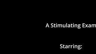 How does Alexis Grace handle this nurse's stimulating exam with dildo and toys?