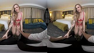 little rory knox in lingerie stockings gets vr fun with friend's huge black cock inside