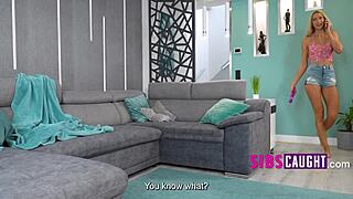 step bro beats my stupid vibrator sis caught