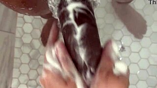 stepdaughter sneaks into shower with stepdad for close-up pov ride