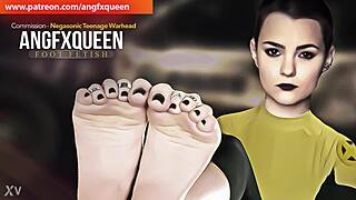 Ever seen Negasonic teen's wrinkled soles and toes for footjob tease?