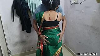 In the village, sexy Desi aunty and bhabhi share a hardcore amateur fuck session with hot pussy action and intense pounding