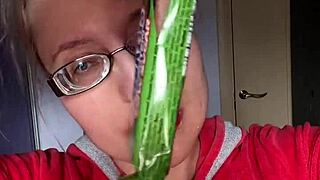Tall giantess with huge lips long nails big eyeglasses smears snickers protein bar fetish food play at bar