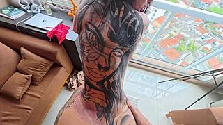 she wasn't ready for that tattooed tall milf's rough deepthroat and monster cock pounding in casting