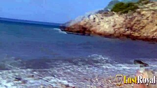WOW SEX-HUNGRY BLONDE BIG TITS MILF DEBORA RIDES COCK HARD ON BEACH!!