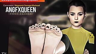 Ever seen Negasonic teen's wrinkled soles and toes for footjob tease?