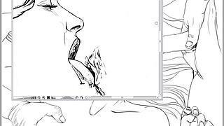 drawing ffm threesome ass licking pussy fuck with swingers lesbian group 😍🔥