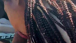 she swallows that monster black cock's huge load in the car after blowjob