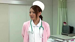 japanese nurse, feel my hitachi vibrator make you cum so hard at the hospital