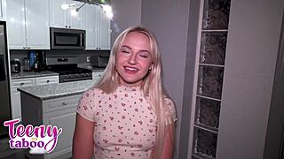 deviant petwalker sage rabbit bends over for doggystyle creampie in tight teen pussy.