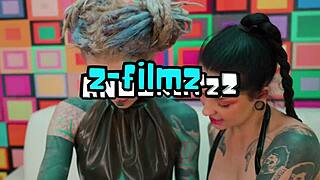 Gothic lesbians in latex fist gaping asses and squirt wildly